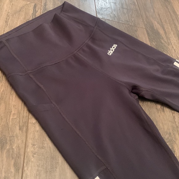 High-waisted charcoal grey Adidas tights with pockets - Picture 5 of 5
